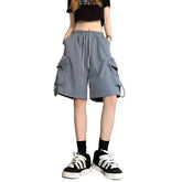 High-Waist Cargo Shorts
